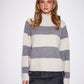 JOHN & JENN - Edison Stripe Mockneck Pullover Sweater - 