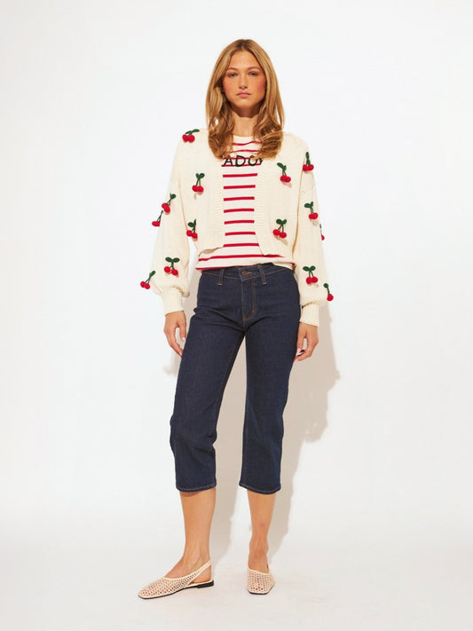 Ezra Cherry Pop Cardigan