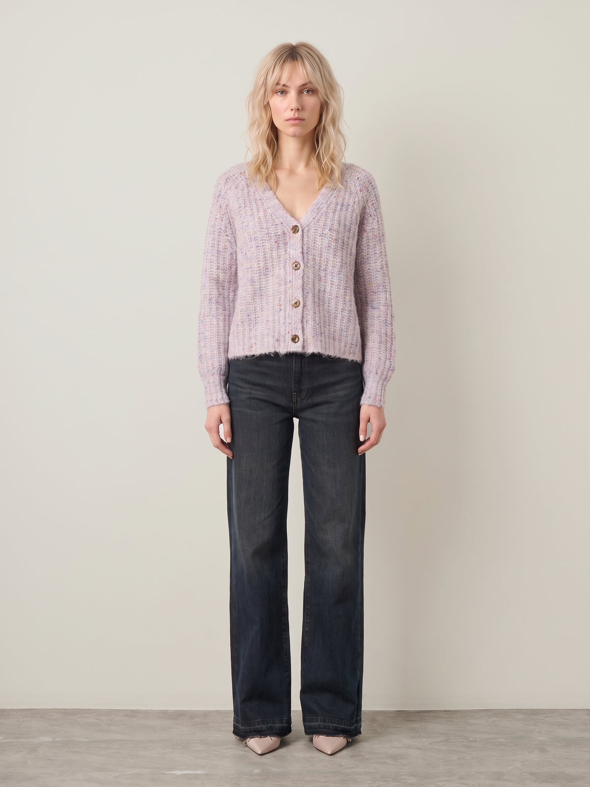 JOHN & JENN - Hawkins Marled V-neck Cardigan - 