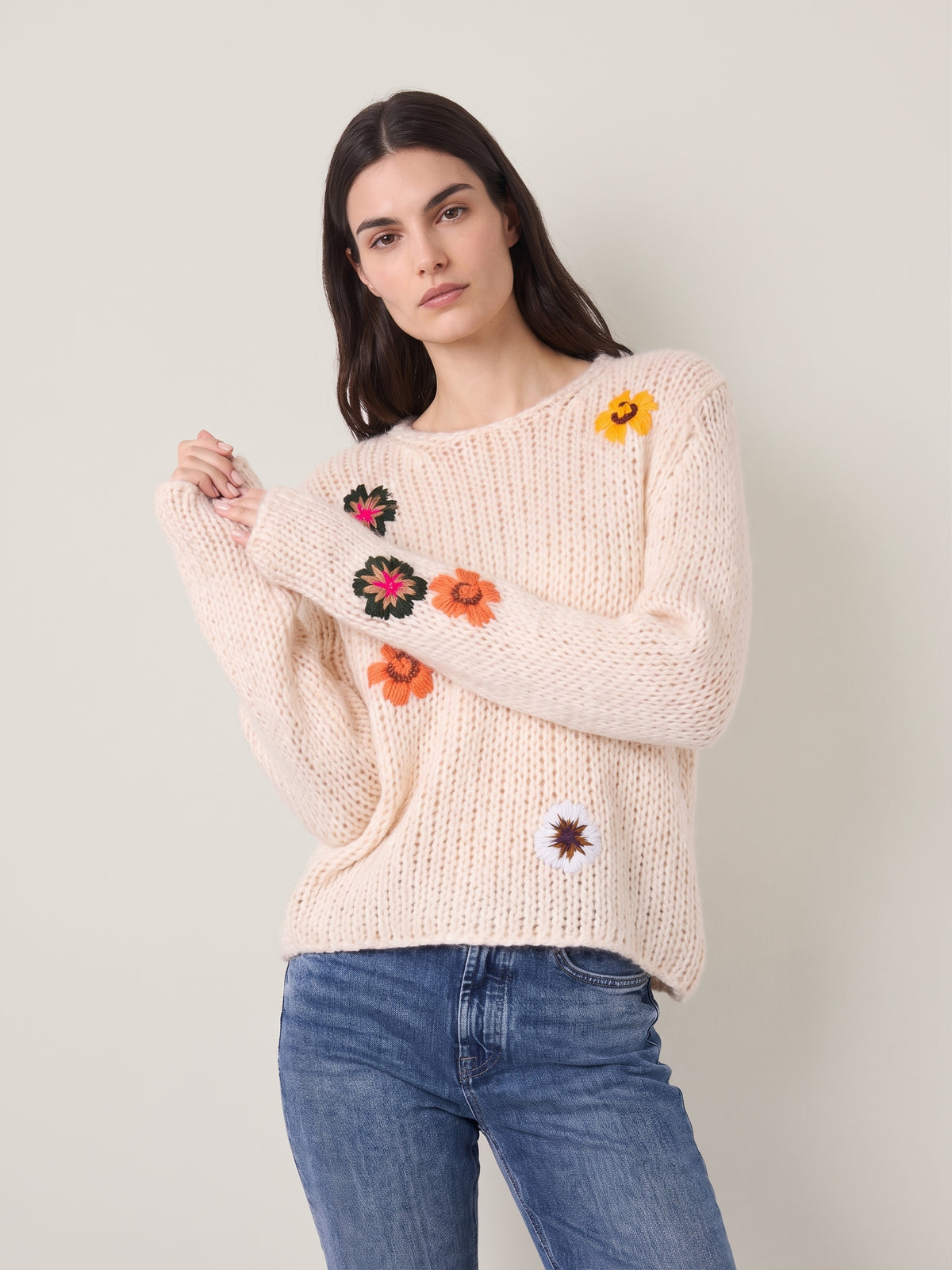 JOHN & JENN - Jilly Crewneck Pullover Sweater - 