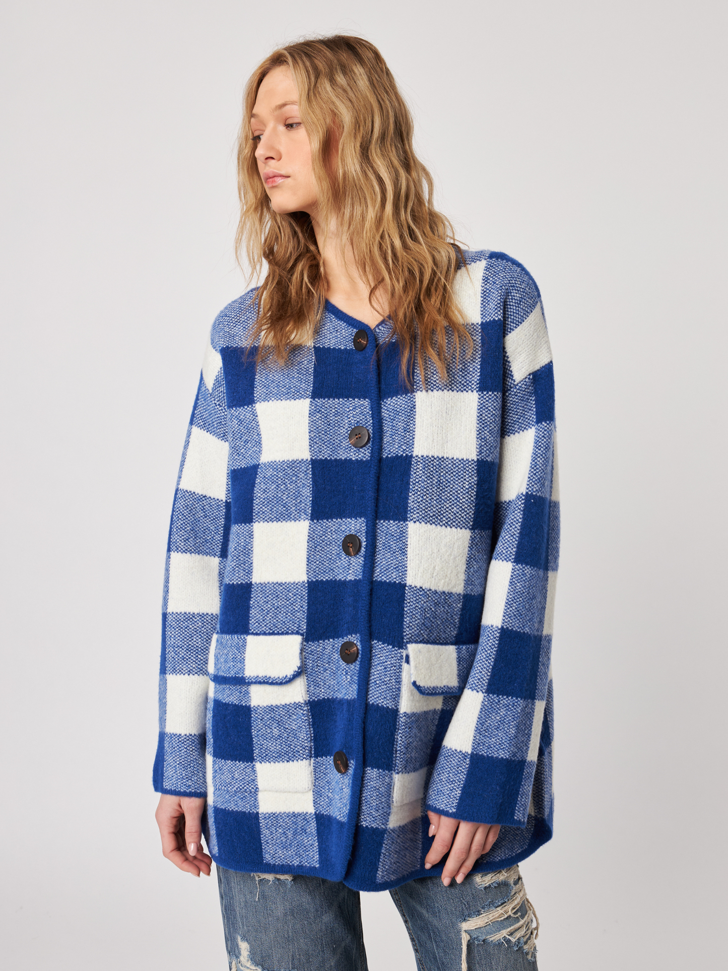 JOHN & JENN - Jones Plaid Long Cardigan - 