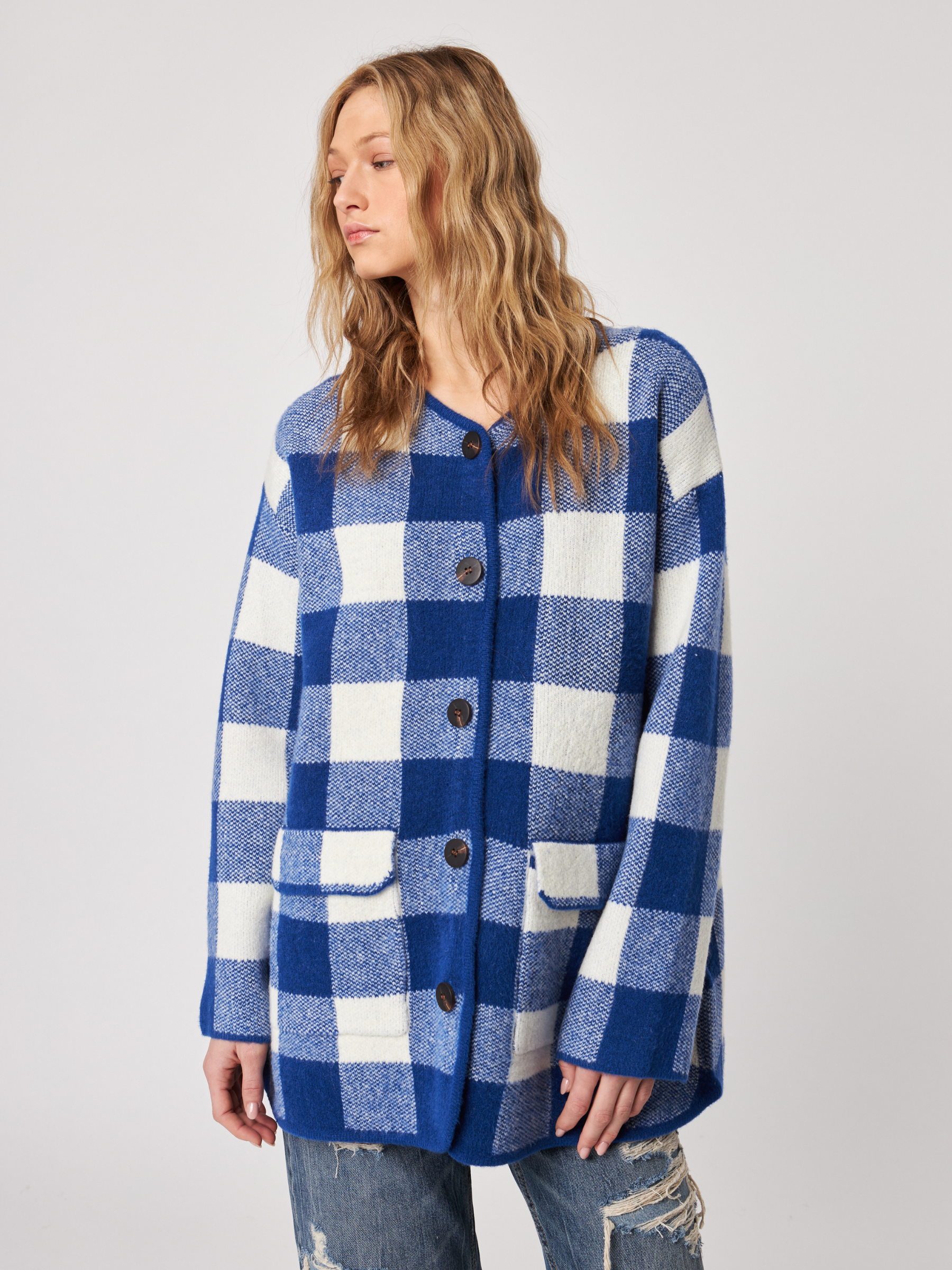 JOHN & JENN - Jones Plaid Long Cardigan - 