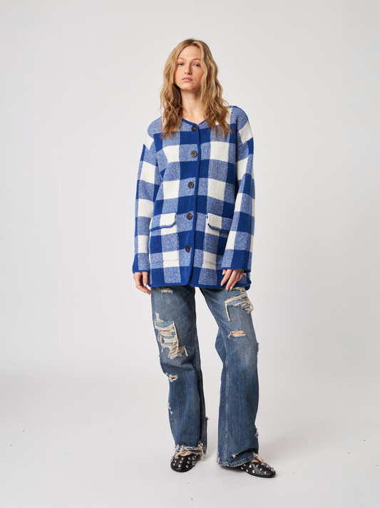 JOHN & JENN - Jones Plaid Long Cardigan - 