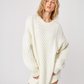 JOHN & JENN - Kylo Oversized Cable Crewneck Sweater - 