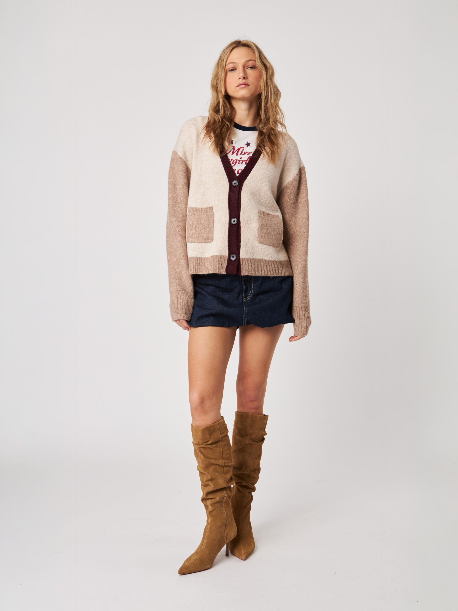 JOHN & JENN - Linden Contrast Cardigan - 