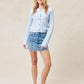 JOHN & JENN-Marcel Speckled Cardigan-Denim Wash