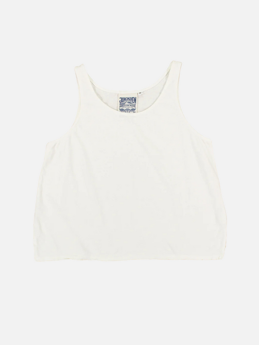 JUNGMAVEN-Trinity Hemp Organic Cotton Cropped Tank-Washed White