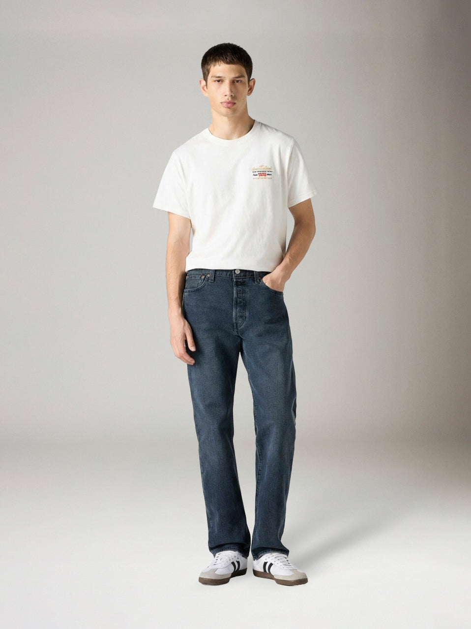 LEVI'S - 501 Original Fit Jeans - Blue Black Stretch - 