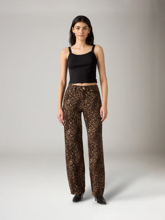 Baggy Dad Leopard Barrel Jeans