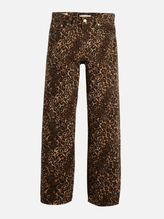 Baggy Dad Leopard Barrel Jeans