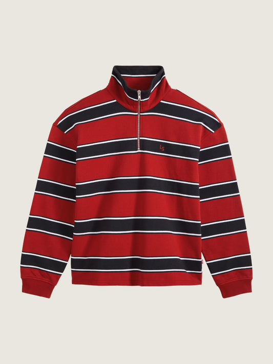 LEVI'S - Cameron Quarter-Zip Sweatshirt - Hamersley Stripe Emboldened