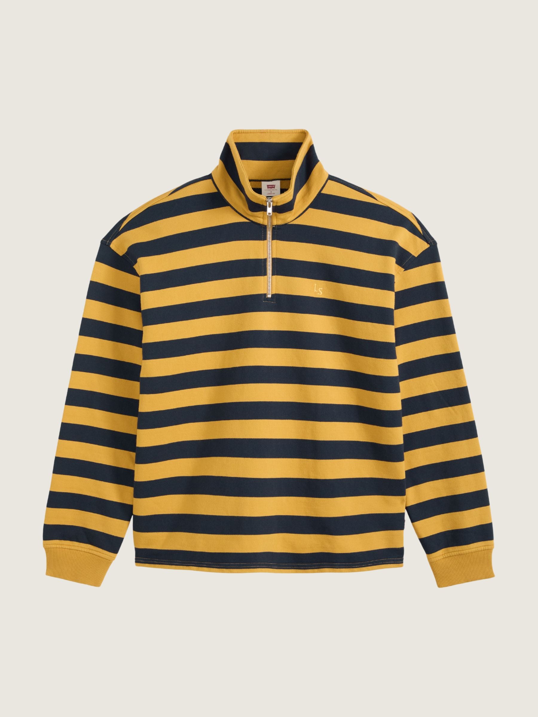 LEVI'S - Cameron Quarter-Zip Sweatshirt - Pollard Stripe Navy Blazer