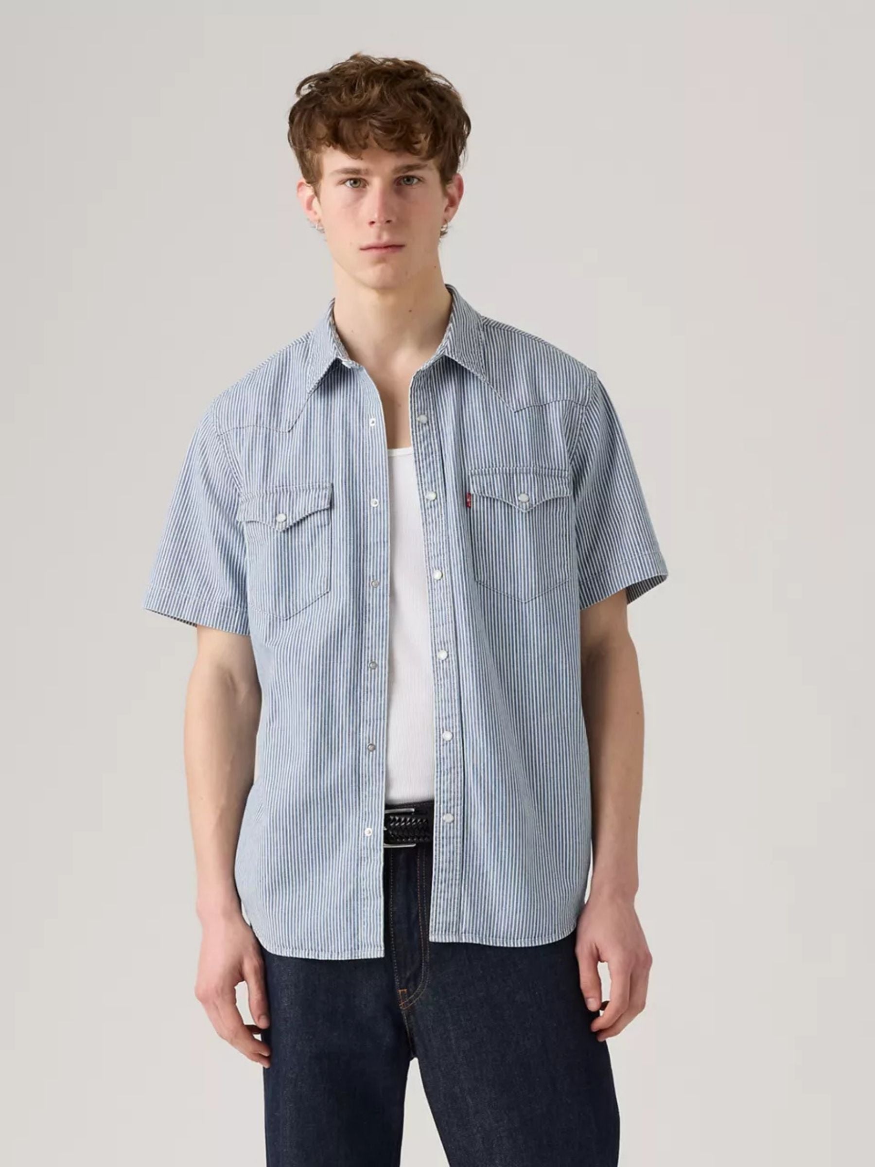 LEVI'S - Classic Western Stripe Short Sleeve Shirt - 