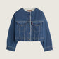 LEVI'S - Collarless Cropped Sherpa Trucker Jacket - 