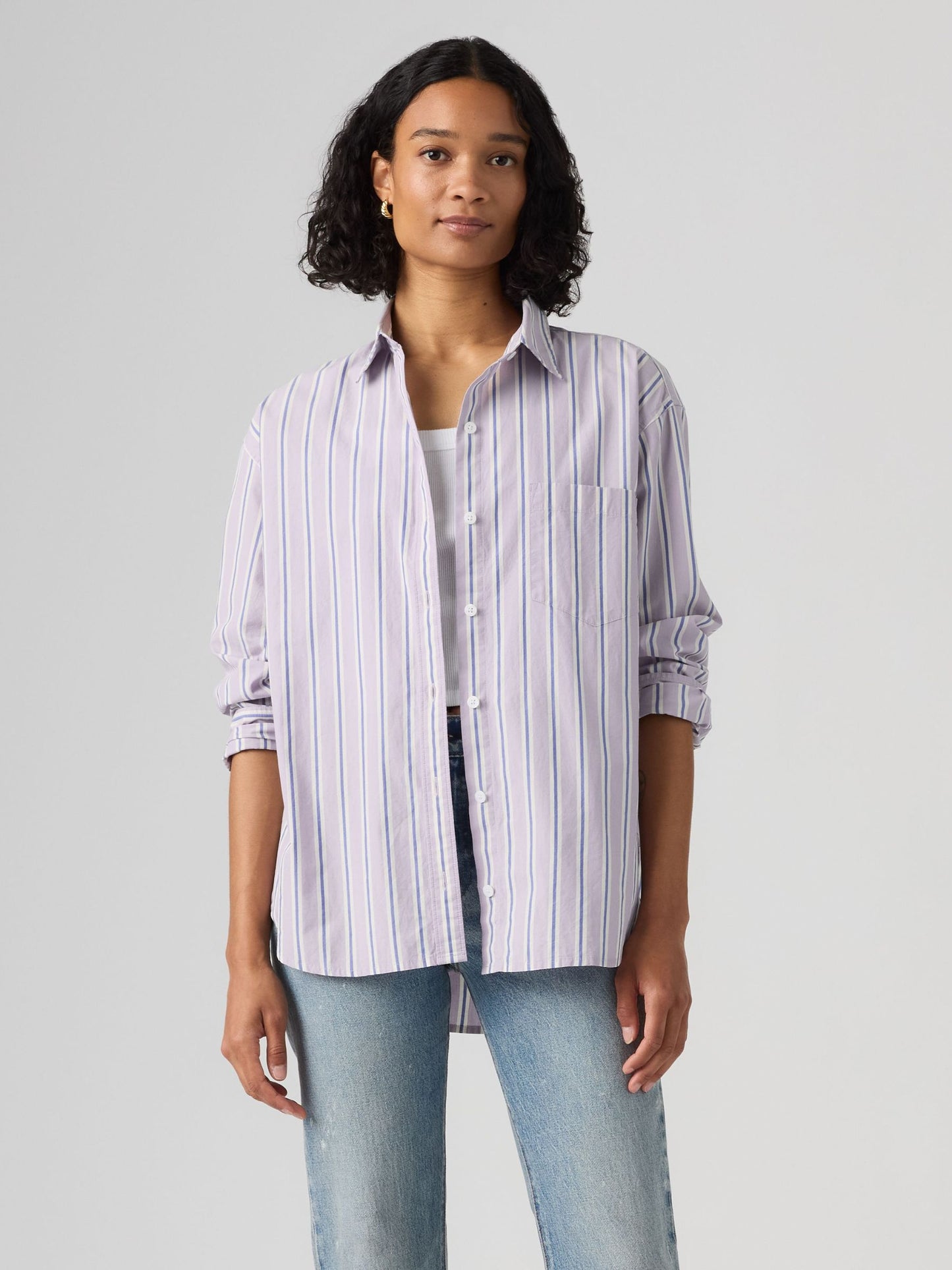 Harlie Boyfriend Striped Shirt
