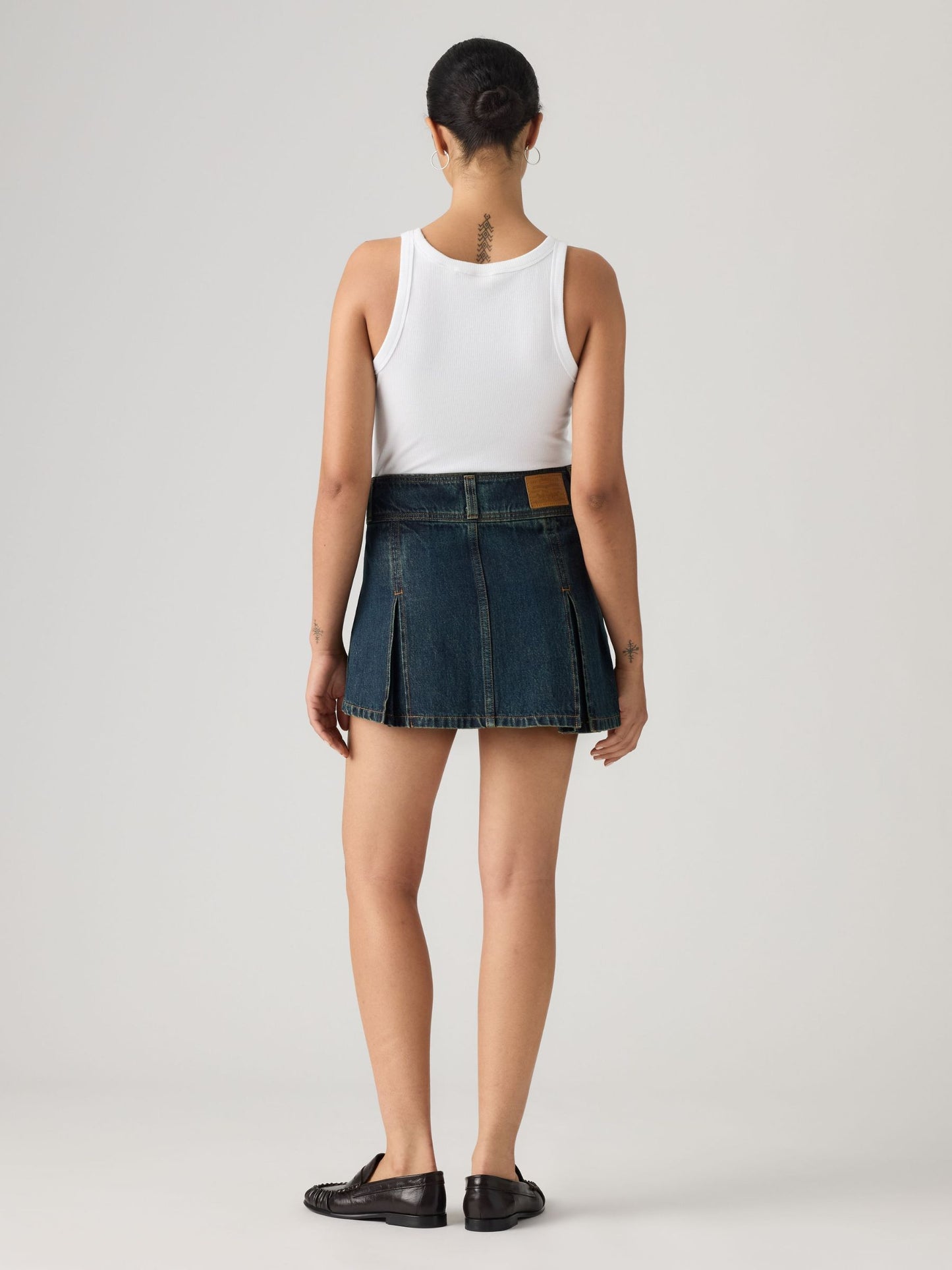 Inverted Mini Pleated Skirt