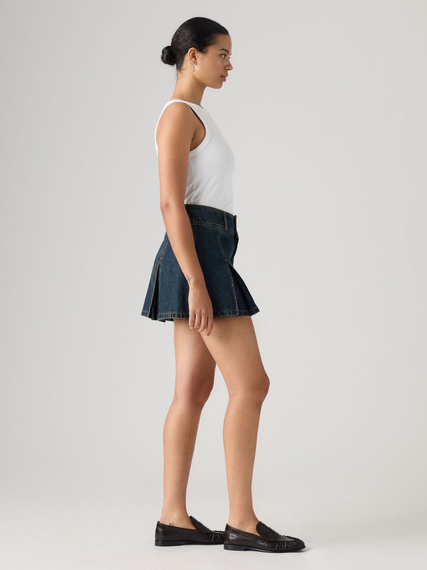 Inverted Mini Pleated Skirt