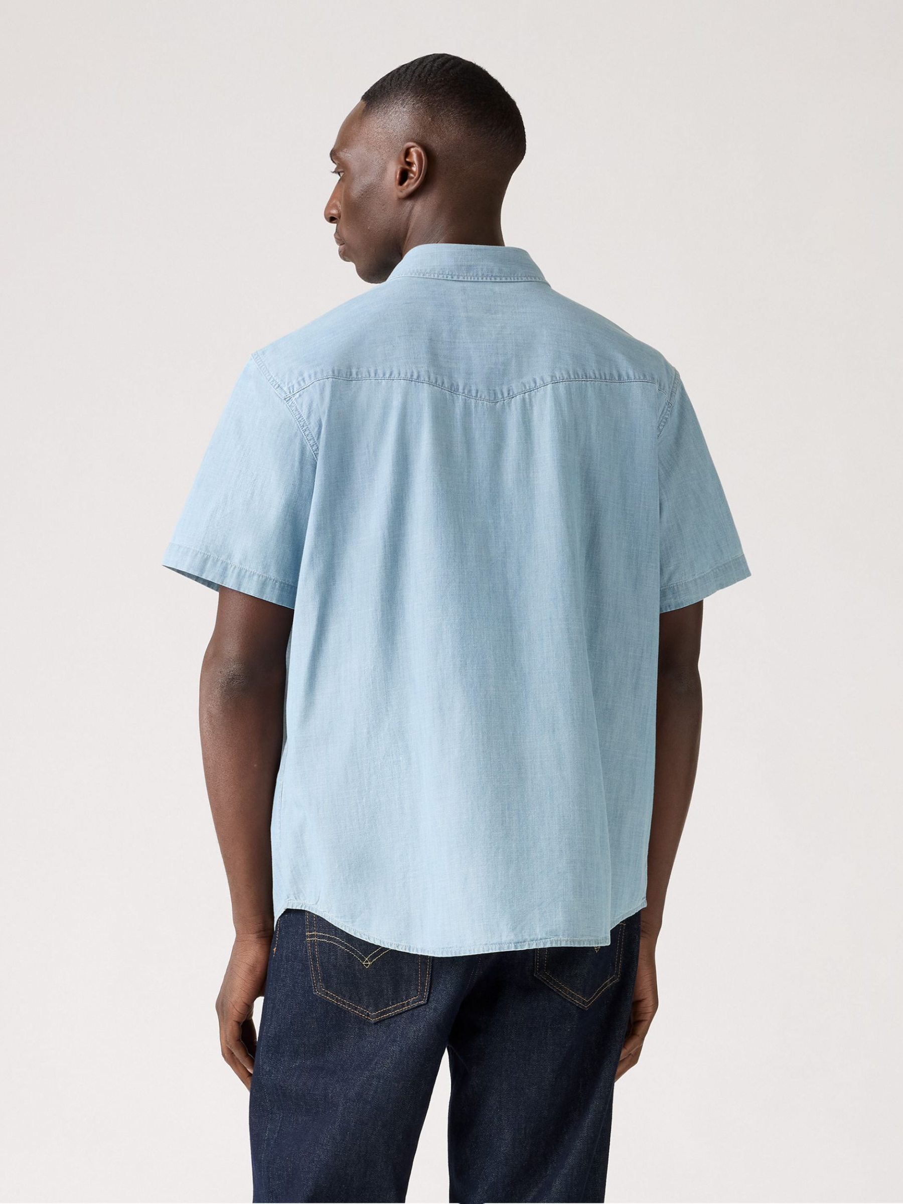 LEVI'S-Short Sleeve Relaxed Western Shirt-New Hyde Chambray