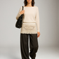 LOVEFINN - Crepe Hachi Boat Neck Top - White