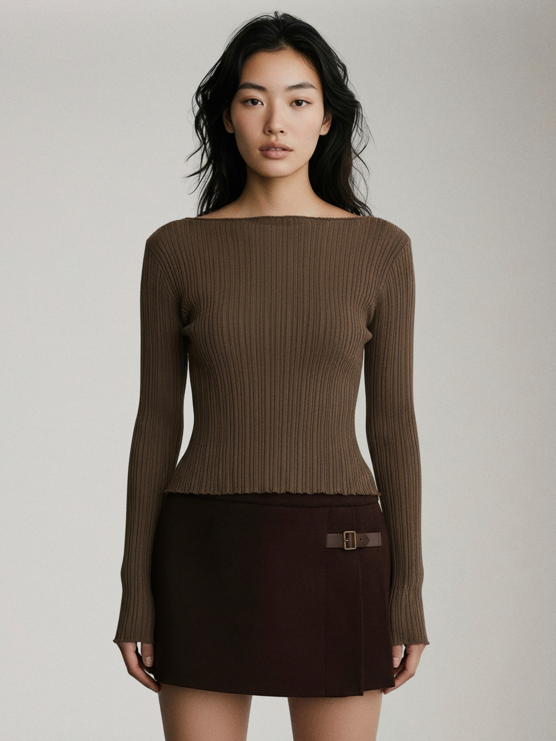 LOVEFINN - Pleated Longsleeve Top - 
