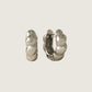 LOVER'S TEMPO - Croissant Puff Waterproof Hoop Earrings - Silver