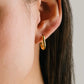 LOVER'S TEMPO - Small Paperclip Puff Waterproof Hoop Earrings - 