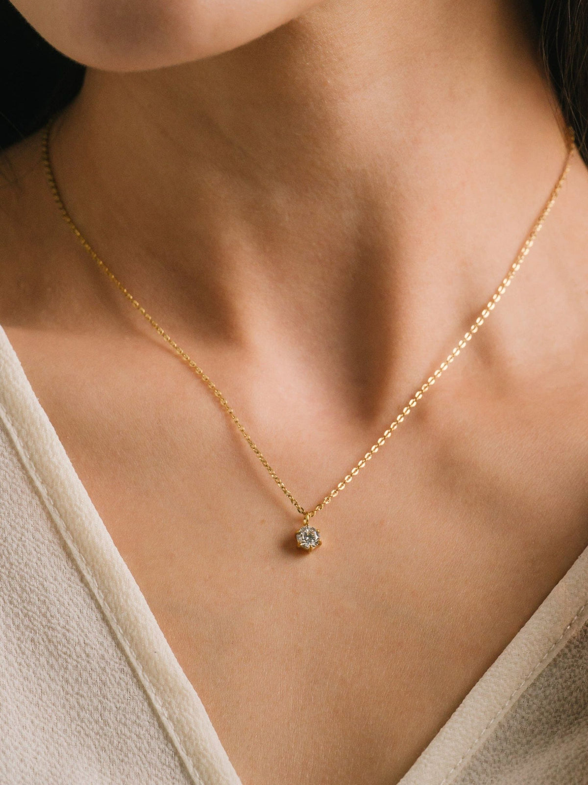 LOVER'S TEMPO - Sol Cubic Zirconia Waterproof Necklace - 