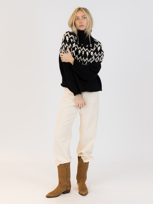 Aggie Fair Isle Mockneck Sweater