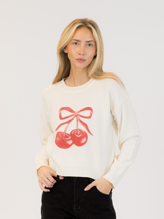 Avery Cherry Crewneck Pullover
