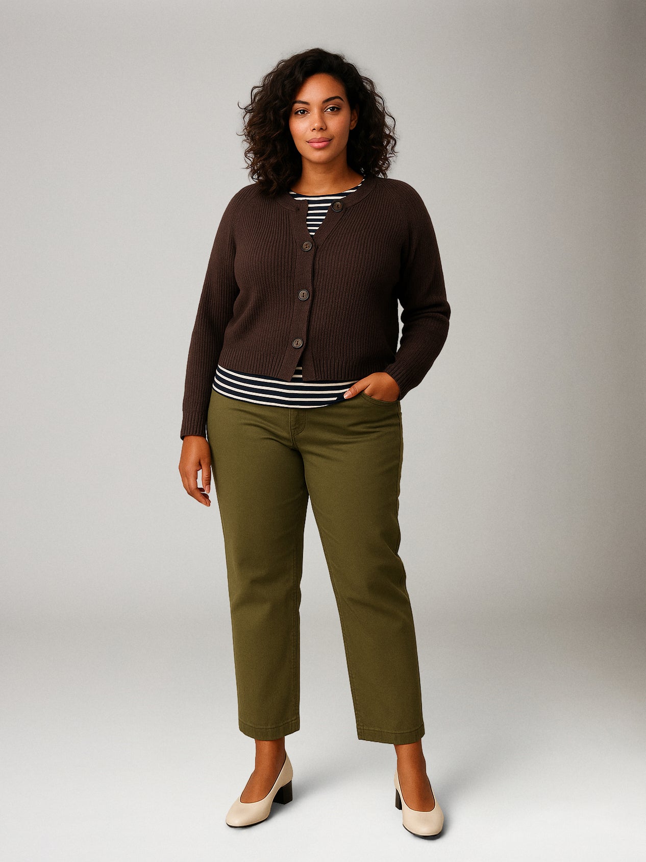LYLA + LUXE - Belle Ribbed Cardigan - Chocolate Brown