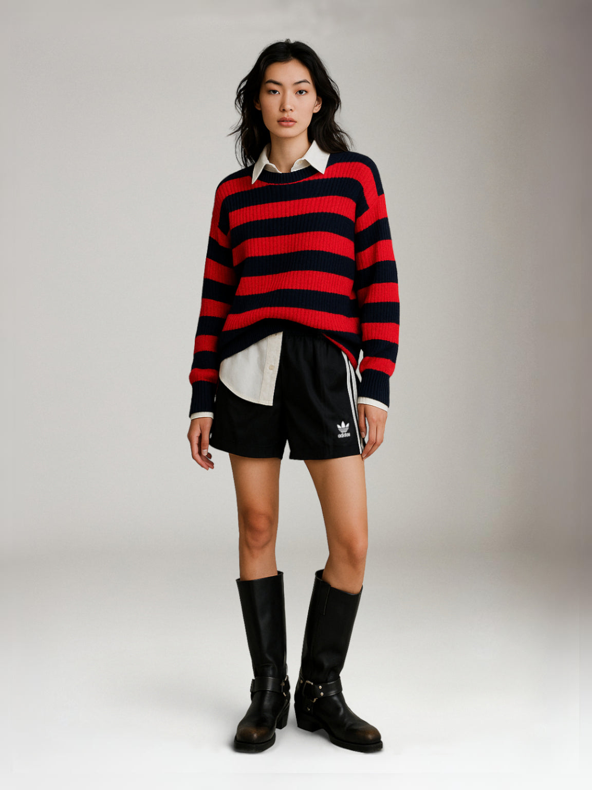 LYLA + LUXE - Bobby Stripe Crewneck Pullover Sweater - 