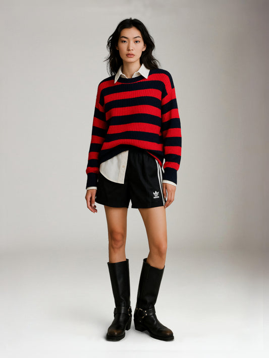 Bobby Stripe Crewneck Pullover Sweater