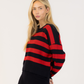 LYLA + LUXE - Bobby Stripe Crewneck Pullover Sweater - 