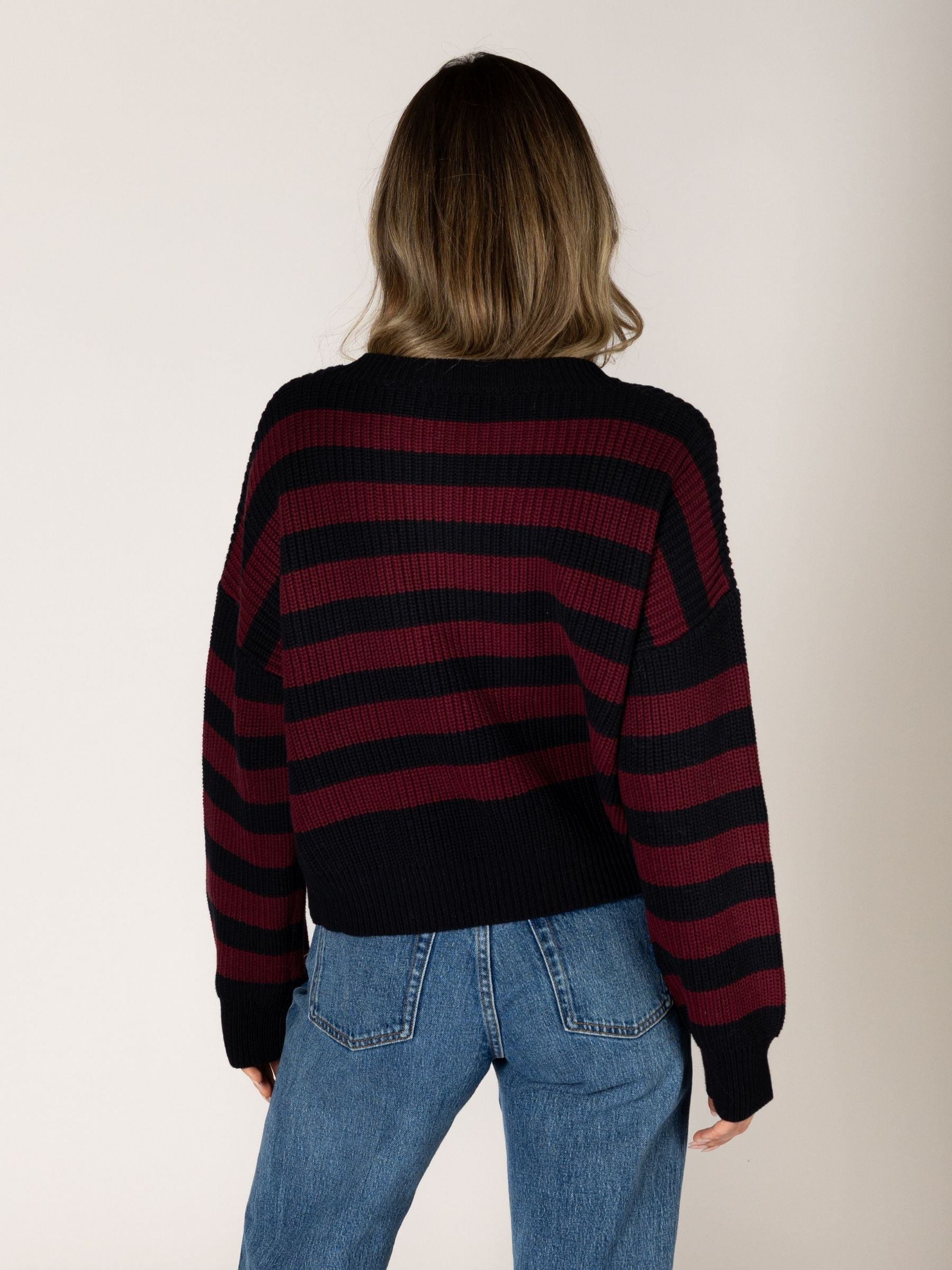 LYLA + LUXE - Bobby Stripe Crewneck Pullover Sweater - 