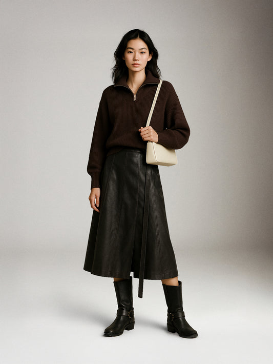 LYLA + LUXE - Chase Quarter Zip Mockneck Sweater - 