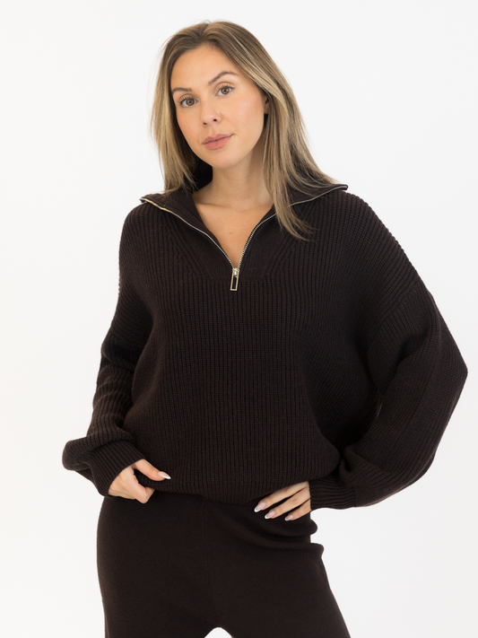 Chase Quarter Zip Mockneck Sweater