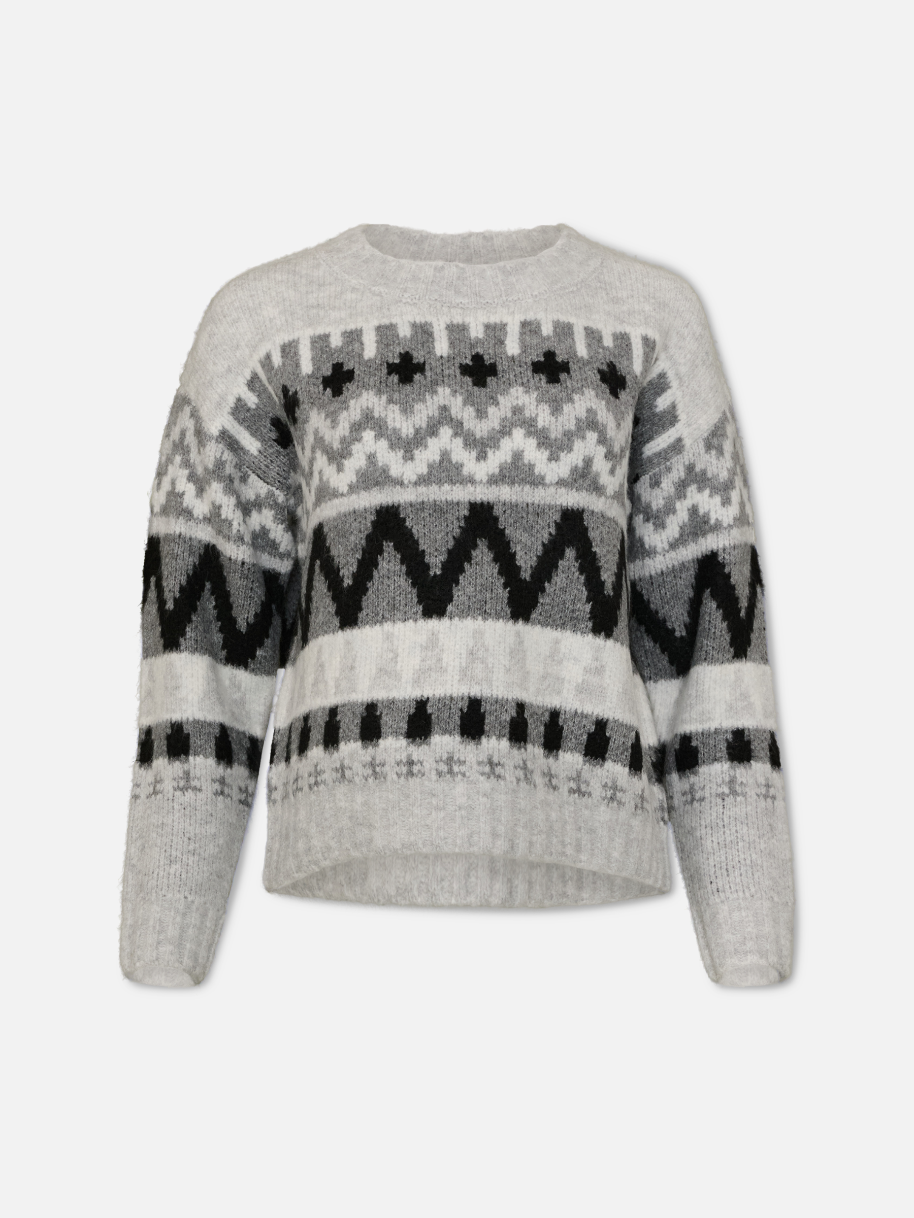 LYLA + LUXE - Landen Fair Isle Crewneck Pullover Sweater - 