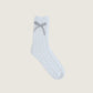 LYLA + LUXE - Plush Bow Detail Socks - Blue / White