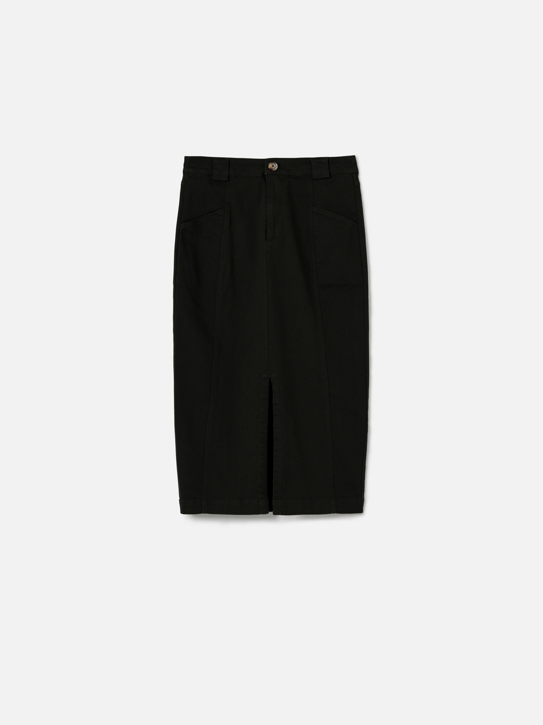 Cotton Twill Ira Pencil Midi Skirt – PLENTY
