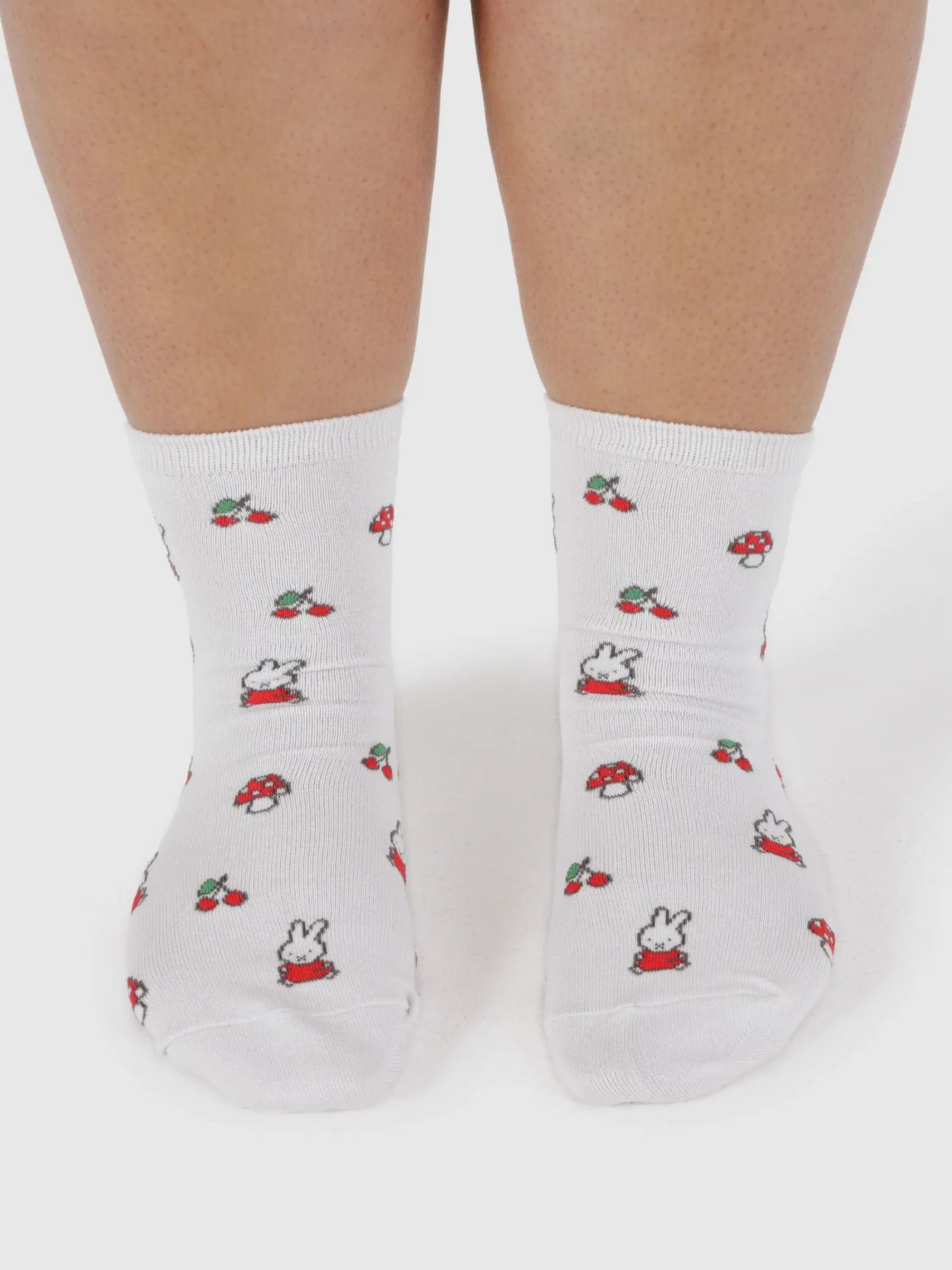BAGGU-Miffy Crew Sock-Miffy White