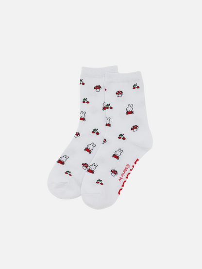 BAGGU-Miffy Crew Sock-Miffy White