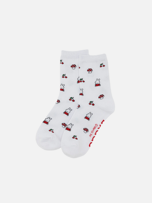 BAGGU-Miffy Crew Sock-Miffy White