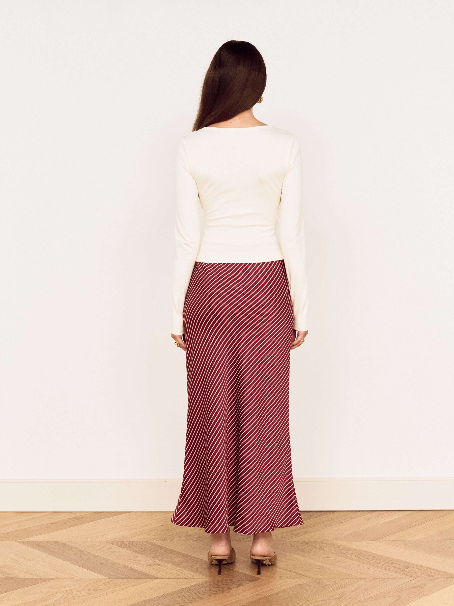 MINKPINK - Bleeker Bias Stripe Skirt - 