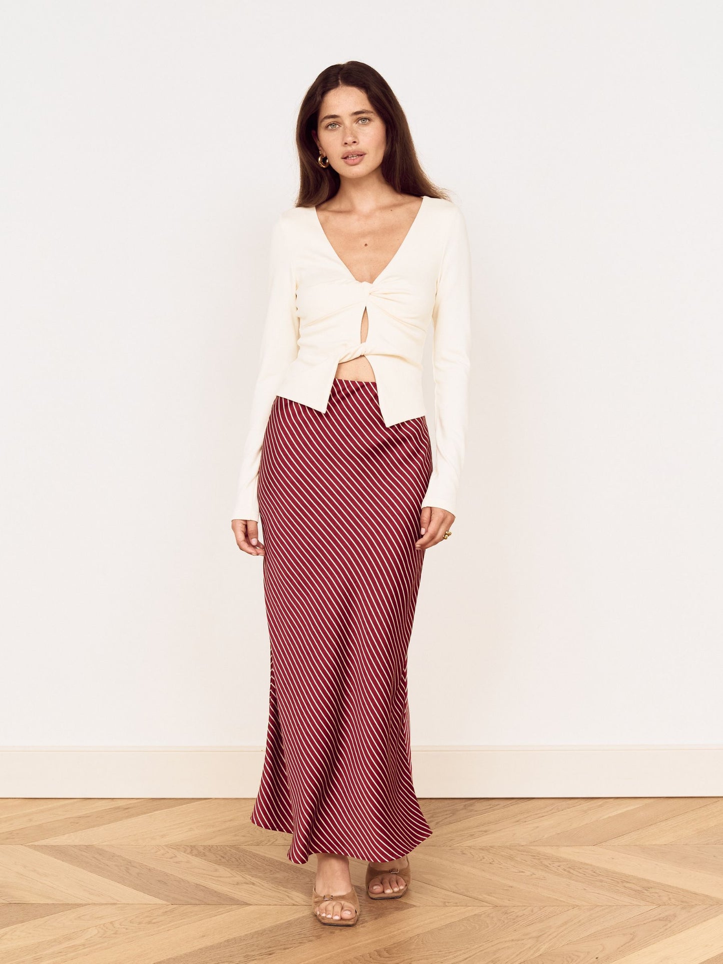 MINKPINK - Bleeker Bias Stripe Skirt - 