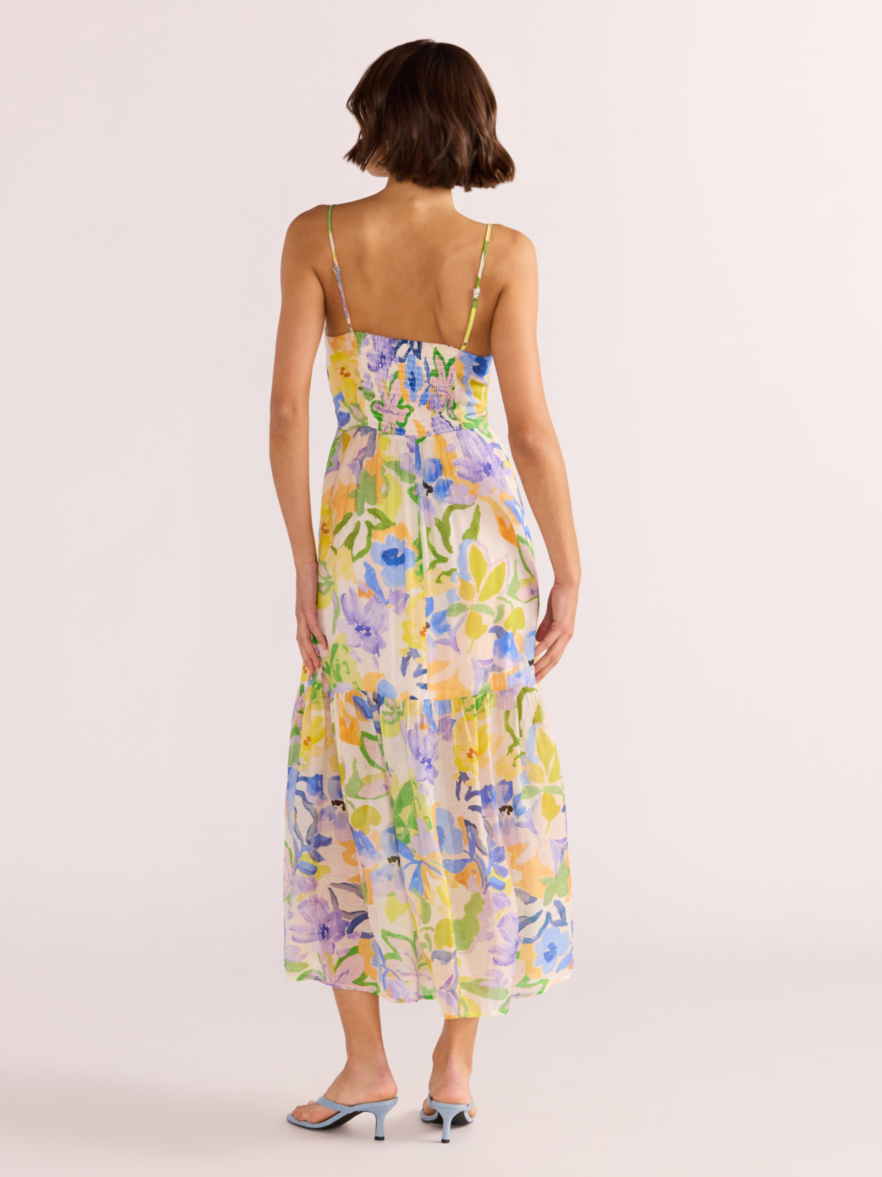 MINKPINK-Fable Tie Midi Dress-Painterly Floral