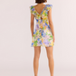 MINKPINK-Fable Frill Mini Dress-Painterly Floral