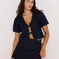 MINKPINK - Raya Denim Tie Front Top - 