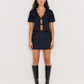 MINKPINK - Raya Denim Tie Front Top - 