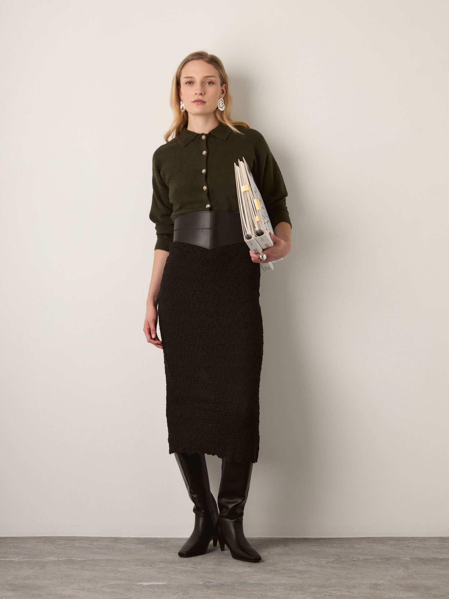 MONK & LOU - Dorian Pencil Skirt - Black