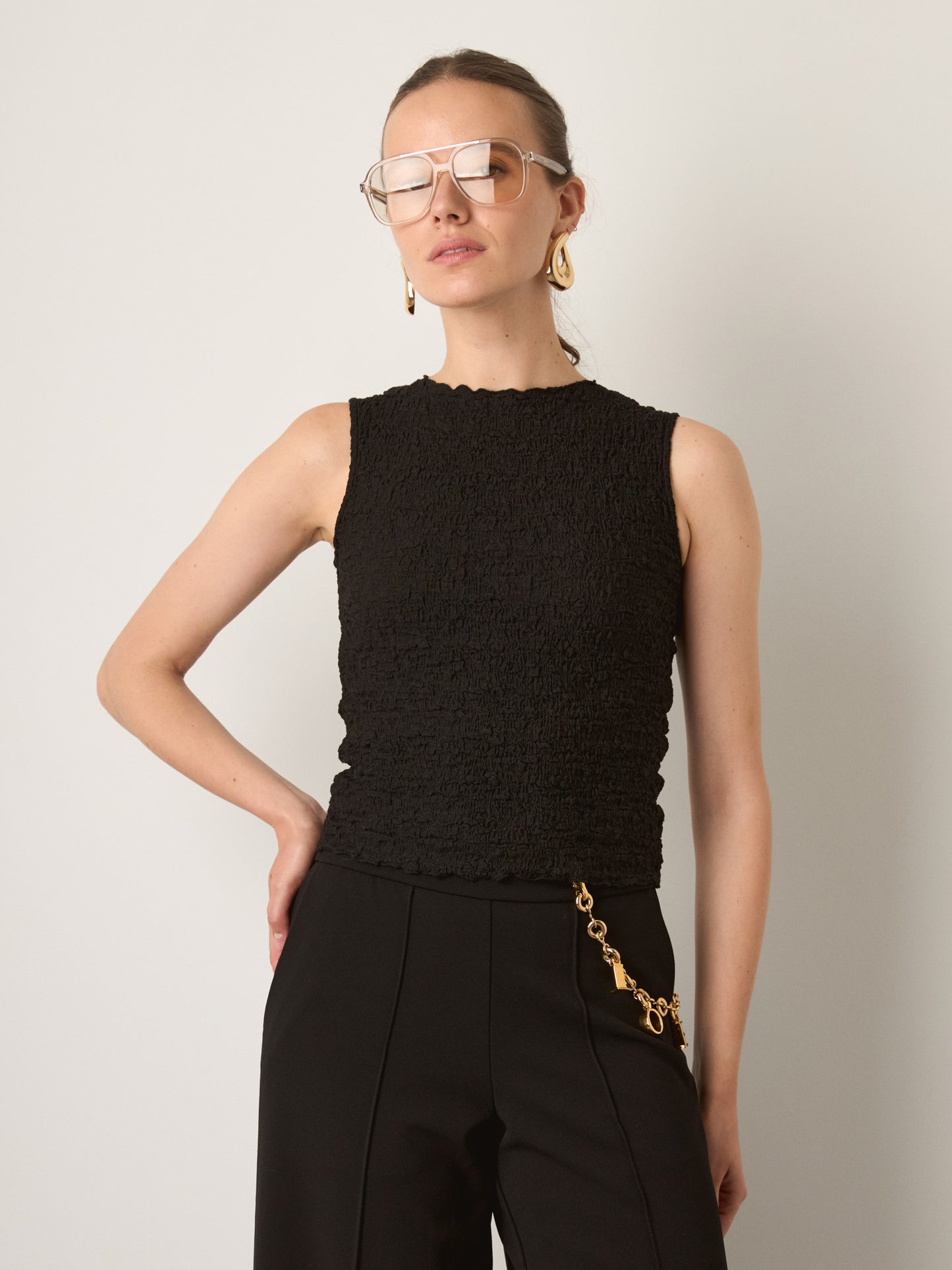 MONK & LOU - Textured Cotton Teya Top - 